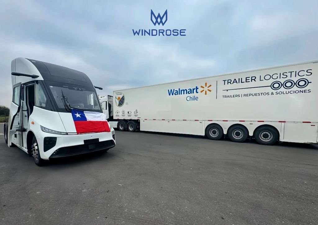 ​​Windrose Technology представила 670-километровый чистоэлектрический тяжелый грузовик в Чили, обслуживающий клиентов Walmart и MPM​​