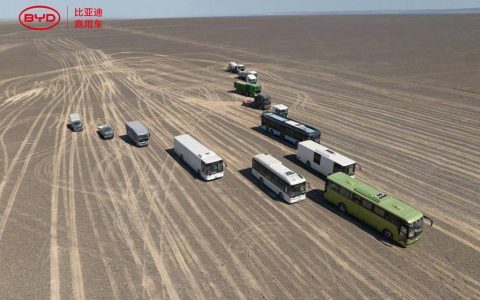 Экстремальный тест при +81.7°C на поверхности земли! Новый автобус BYD успешно прошел испытания в Турфане.
