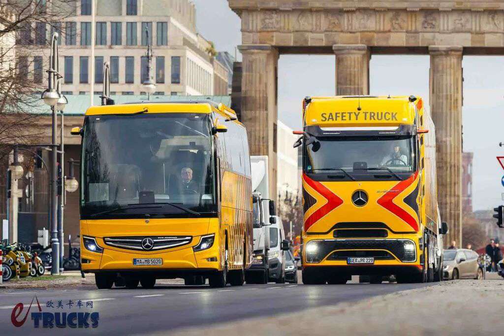 Революция безопасности грузовиков в электрическую эпоху? Mercedes-Benz представляет eActros 600 Safety Truck — грузовик безопасности.